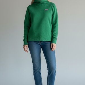 Vineyard Vines Womens Size XXS Funnel Neck Shep Green Pullover Long Sleeve Shirt